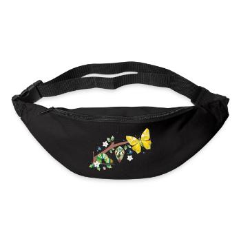 De la chenille au papillon - cycle de vie - Sac banane - noir - Devant