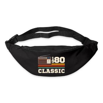 Anniversaire 1980 retro classic - Sac banane - noir - Devant