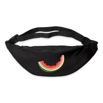 bitten watermelon as a funny summer motif - Bum bag - black - Front