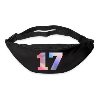 Bunte Zahl 17 - Gürteltasche - Schwarz - Vorne