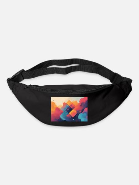 Abstrakte Formen von farbigen Wolken - Gürteltasche - Schwarz