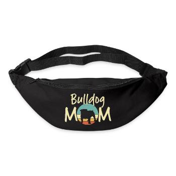 Bulldog Mom - Cadeau rétro amoureux des chiens - Sac banane - noir - Devant