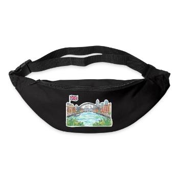 Newcastle Skyline, Tyne Bridge, Salbei, Gateshead, Kunst - Gürteltasche - Schwarz - Vorne
