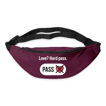 Anti Valentine Love? Hard Pass Funny Design - Bum bag - burgundy - Front