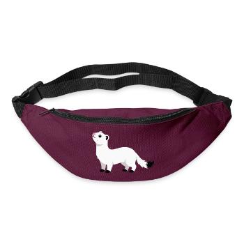 Süßer neugieriges Hermelin minimalistischen Stil - Gürteltasche - Burgunderrot - Vorne