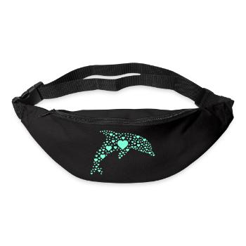Dolphin Heart Pattern - Bum bag - black - Front