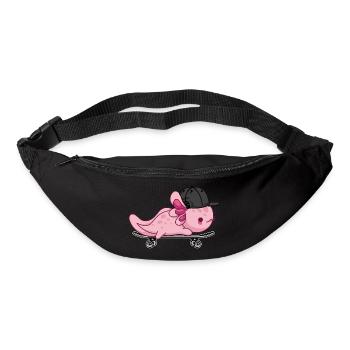 Cooles Axolotl-Skateboarding – Kawaii-Stil - Gürteltasche - Schwarz - Vorne