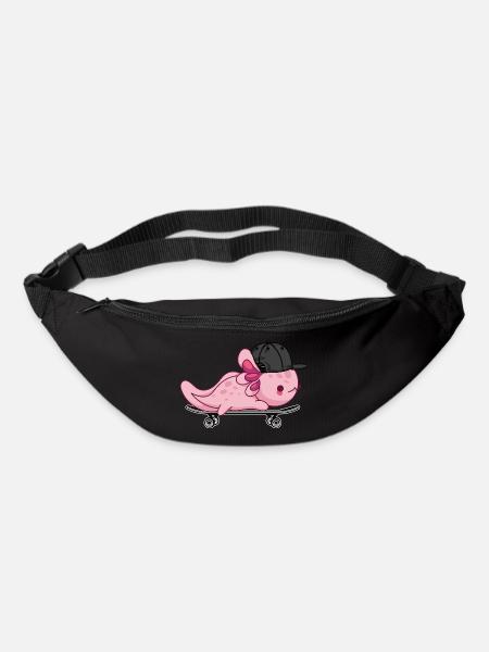 Cool Axolotl Skateboard - Style Kawaii - Sac banane - noir