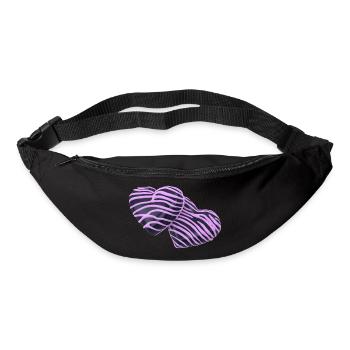 Pink Hearts auf Schwarz - Gürteltasche - Schwarz - Vorne