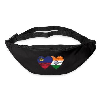 Liechtenstein Inde drapeau utilisé - Sac banane - noir - Devant