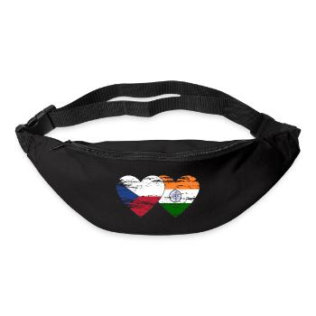 Tschechien Indien Flagge used - Gürteltasche - Schwarz - Vorne