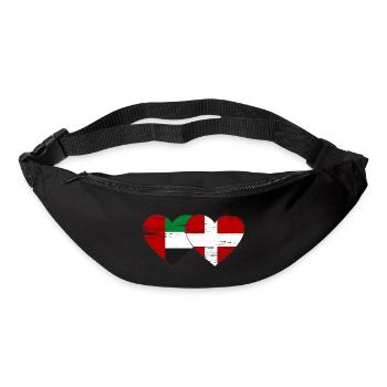 Vereinigte Arabische Emirate Dänemark Flagge Herz - Gürteltasche - Schwarz - Vorne