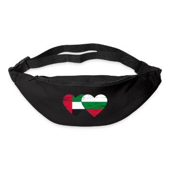 Émirats arabes unis Bulgarie Drapeau Coeur - Sac banane - noir - Devant
