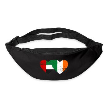Vereinigte Arabische Emirate Irland Flagge Herz - Gürteltasche - Schwarz - Vorne