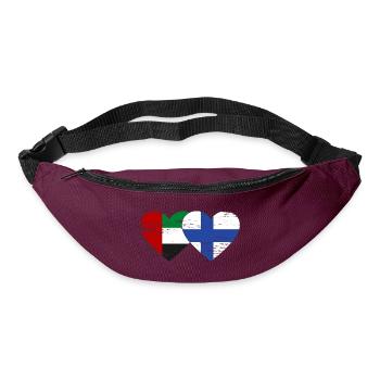 United Arab Emirates Finland Flag Heart - Bum bag - burgundy - Front