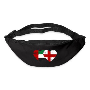 Vereinigte Arabische Emirate England Flagge Herz - Gürteltasche - Schwarz - Vorne