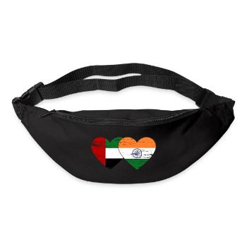 Vereinigte Arabische Emirate Indien Flagge Herz - Gürteltasche - Schwarz - Vorne