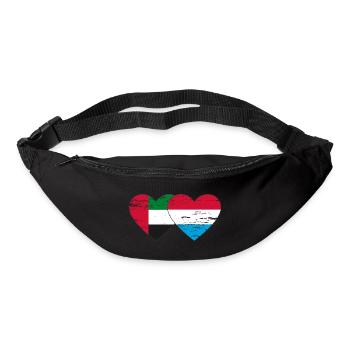 Émirats arabes unis Luxembourg Drapeau Coeur - Sac banane - noir - Devant