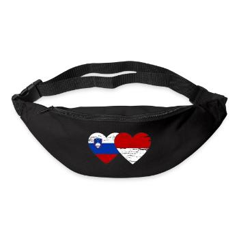 Slovénie Indonésie Drapeau Coeur utilisé - Sac banane - noir - Devant
