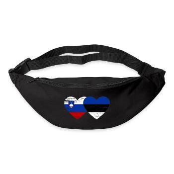 Slowenien Estland Flagge Herz used - Gürteltasche - Schwarz - Vorne