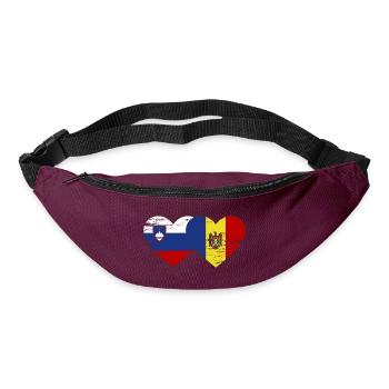 Slowenien Moldau Flagge Herz used - Gürteltasche - Burgunderrot - Vorne