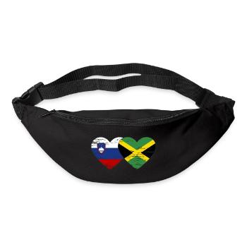 Slovenia Jamaica flag heart used - Bum bag - black - Front
