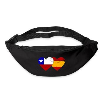 Chili Espagne drapeau coeur utilisé - Sac banane - noir - Devant
