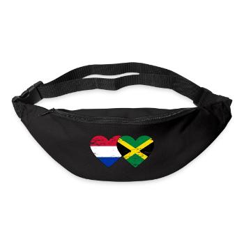 Hollande Jamaïque drapeau coeur utilisé - Sac banane - noir - Devant