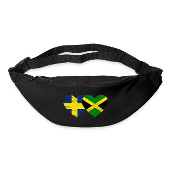 Schweden Jamaika Flagge Herz used - Gürteltasche - Schwarz - Vorne