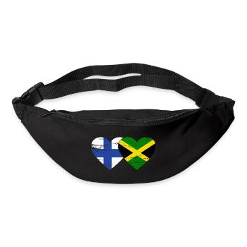 Finnland Jamaika Flagge Herz used - Gürteltasche - Schwarz - Vorne