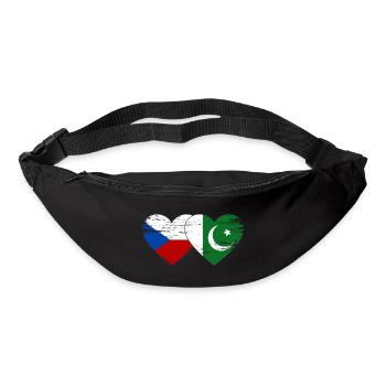 République tchèque Drapeau pakistanais coeur utilisé - Sac banane - noir - Devant