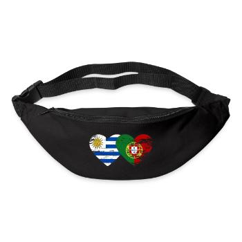 Uruguay Portugal Flagge Herz used - Gürteltasche - Schwarz - Vorne