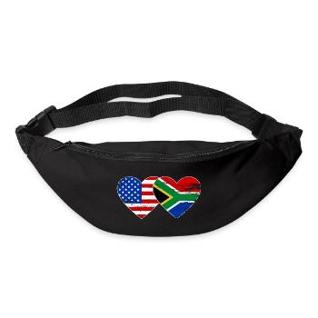 USA South Africa Flag Heart Shape Used - Bum bag - black - Front