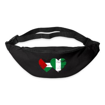 Drapeau de la Palestine et du Nigeria utilisé - Sac banane - noir - Devant