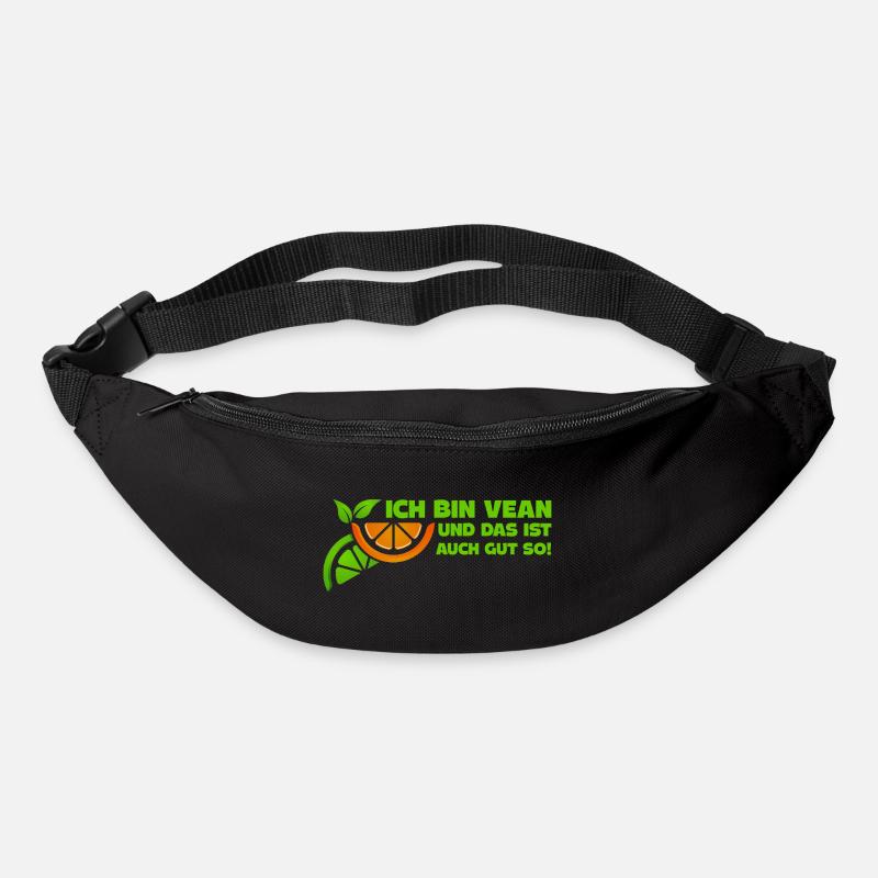 Ich bin Vegan und das ist auch gut so Vegan Spruch - Gürteltasche - Schwarz