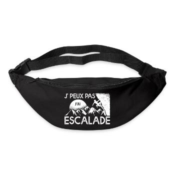 J'peux pas j'ai ESCALADE cadeau escalade bloc - Sac banane - noir - Devant