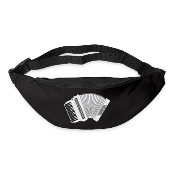 Accordion - white, silhouette, outline - Bum bag - black - Front