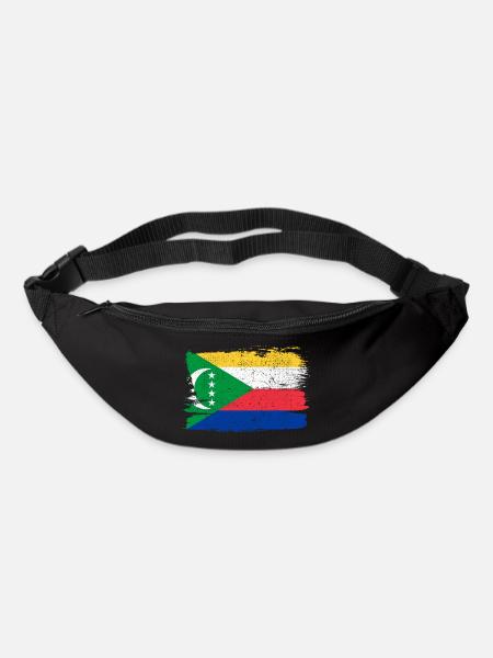 Comores Bandiera Drapeau Paix Vintage - Sac banane - noir
