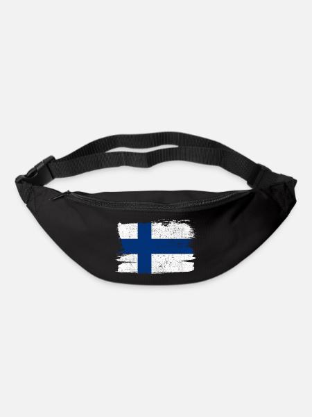 Finnland Flagge Flagge Frieden Vintage - Gürteltasche - Schwarz
