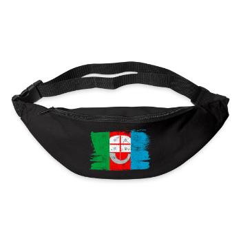 Drapeau de la Ligurie Drapeau Italie Paix Vintage - Sac banane - noir - Devant