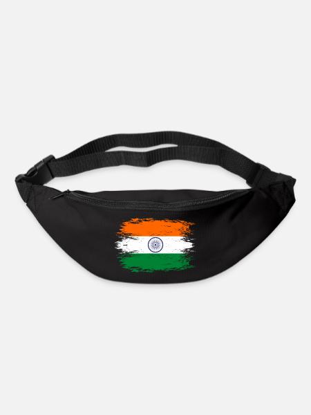 Indien Flagge used look - Gürteltasche - Schwarz
