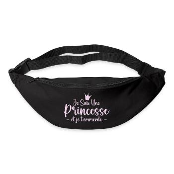 Je Suis Une Princesse et Je T'emmerde - Sac banane - noir - Devant