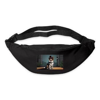 Australian Shepherd Dog Drawing - Bum bag - black - Front