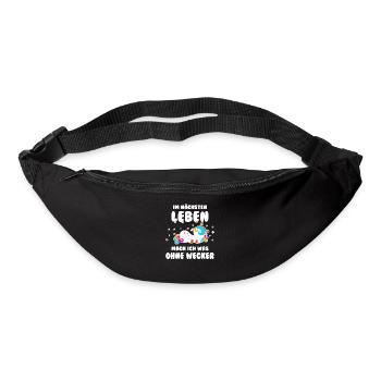 Im nächsten Leben mach ich was ohne Wecker Einhorn - Gürteltasche - Schwarz - Vorne