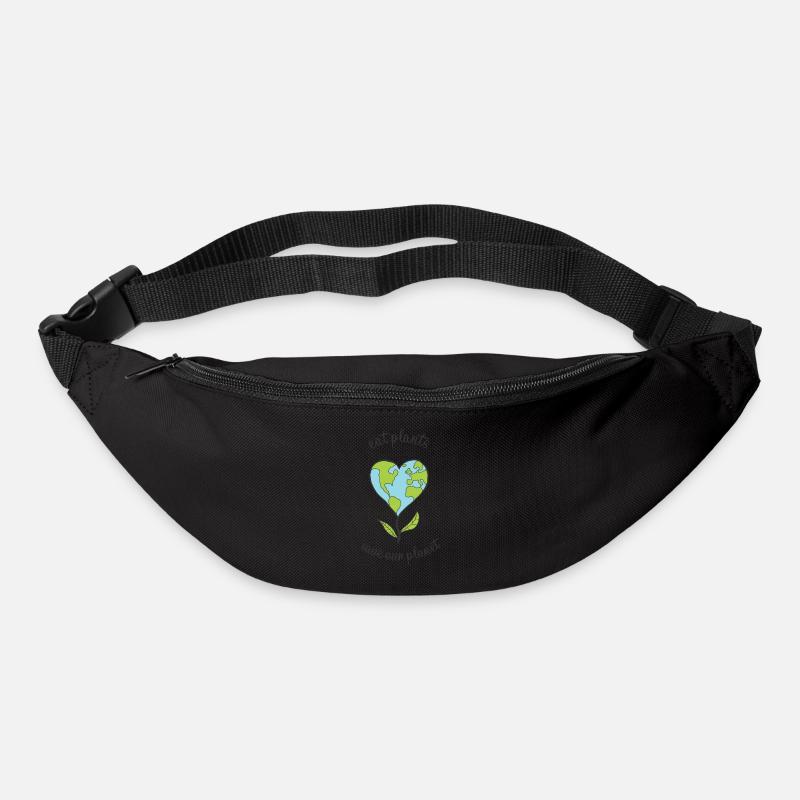 eat plants save our planet - Bum bag - black
