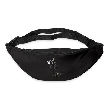 Stehende Hexe mit Besen als Farbklecks - Gürteltasche - Schwarz - Vorne