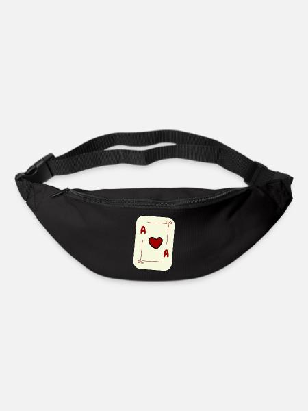 As du coeur, carte à jouer, jeu de cartes, as, carte - Sac banane - noir