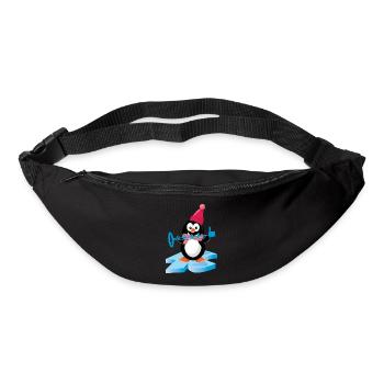 Pinguin beim Sondeln mit Metalldetektor in Arktis - Gürteltasche - Schwarz - Vorne