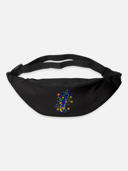 Verspielte Saxofon-Florenz Illustration - Gürteltasche - Schwarz
