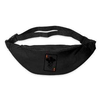 poker tete de mort as skull carte - Sac banane - noir - Devant